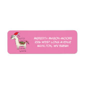 Llama Cute Funny Kerstfeestdag Etiket (Voorkant)