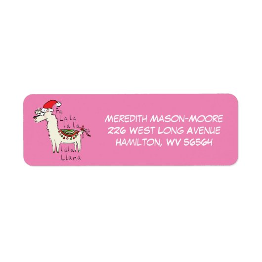 Llama Cute Funny Kerstfeestdag Etiket (Voorkant)