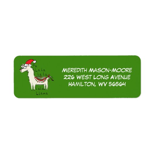 Llama Cute Funny Kerstfeestdag Etiket (Voorkant)