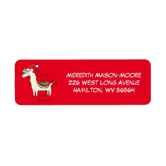 Llama Cute Funny Kerstfeestdag Etiket (Voorkant)
