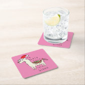 Llama Cute Funny Kerstfeestdag Kartonnen Onderzetters (Insitu)