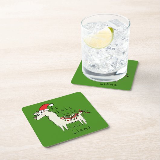 Llama Cute Funny Kerstfeestdag Kinderen Kartonnen Onderzetters (Insitu)