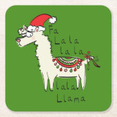 Llama Cute Funny Kerstfeestdag Kinderen Kartonnen Onderzetters (Voorkant)