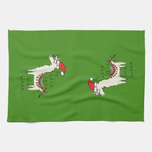 Llama Cute Funny Kerstfeestdag Kinderen Theedoek (Horizontaal)