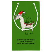 Llama Cute Funny Kerstfeestdag Klein Cadeauzakje (Achterkant)