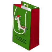 Llama Cute Funny Kerstfeestdag Klein Cadeauzakje (Achterkant Gekanteld)