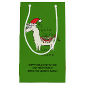 Llama Cute Funny Kerstfeestdag Klein Cadeauzakje (Voorkant)
