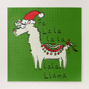 Llama Cute Funny Kerstfeestdag Legpuzzel