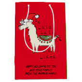 Llama Cute Funny Kerstfeestdag Medium Cadeauzakje (Voorkant)