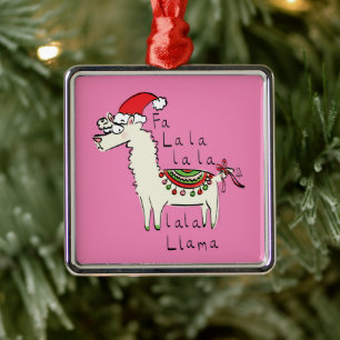 Llama Cute Funny Kerstfeestdag Metalen Ornament