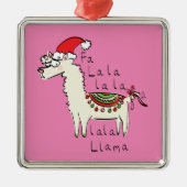 Llama Cute Funny Kerstfeestdag Metalen Ornament (Voorkant)