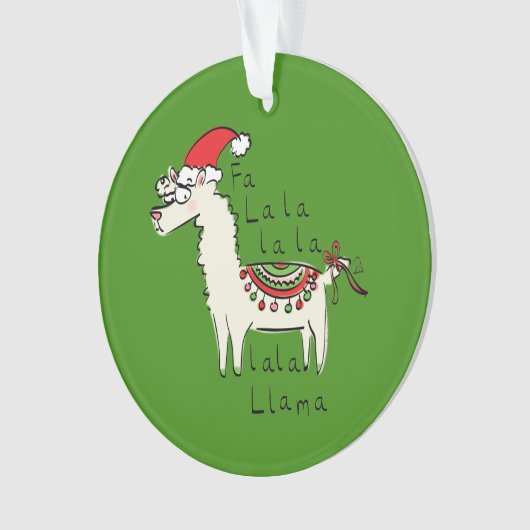 Llama Cute Funny Kerstfeestdag Ornament (voorkant)