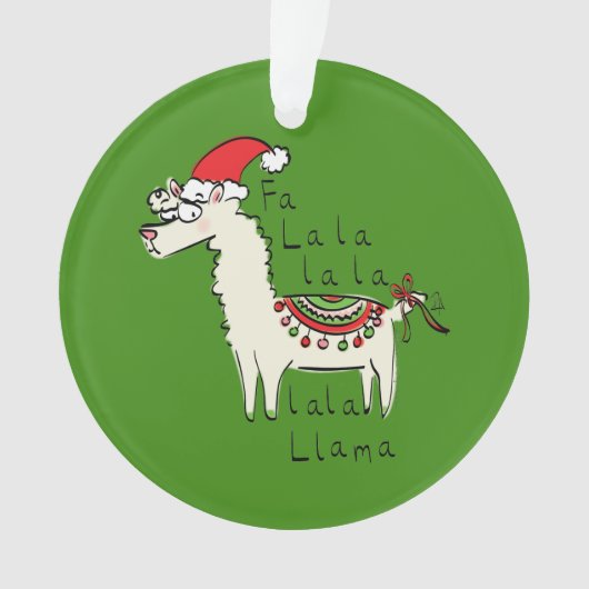 Llama Cute Funny Kerstfeestdag Ornament (voorkant)