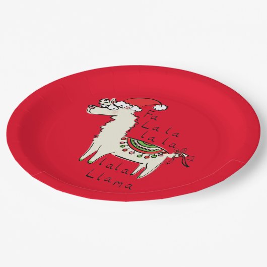 Llama Cute Funny Kerstfeestdag Papieren Bordje (Gekanteld)