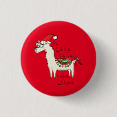 Llama Cute Funny Kerstfeestdag Ronde Button 3,2 Cm (Voorkant)