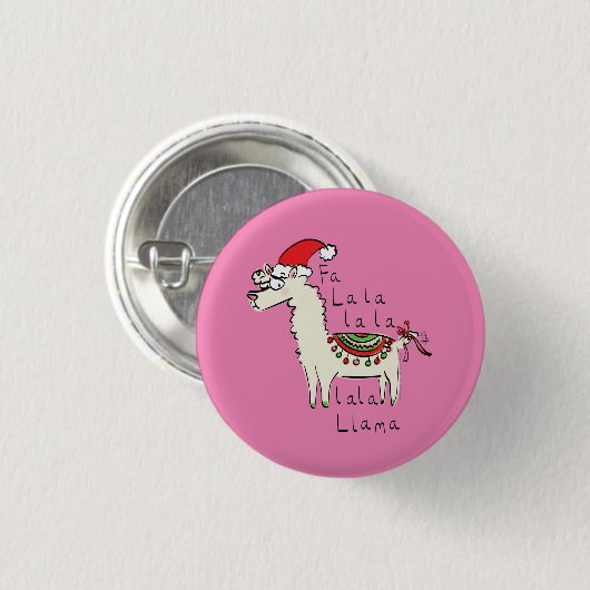 Llama Cute Funny Kerstfeestdag Ronde Button 3,2 Cm (Voorkant /achterkant)