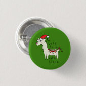 Llama Cute Funny Kerstfeestdag Ronde Button 3,2 Cm (Voorkant /achterkant)