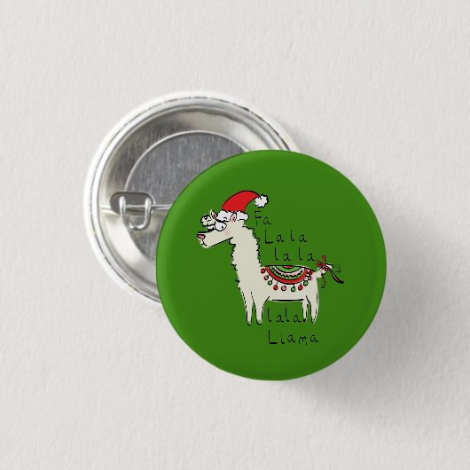 Llama Cute Funny Kerstfeestdag Ronde Button 3,2 Cm (Voorkant /achterkant)