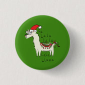 Llama Cute Funny Kerstfeestdag Ronde Button 3,2 Cm (Voorkant)