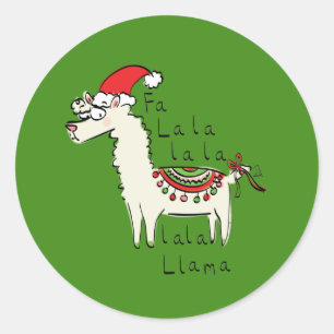 Llama Cute Funny Kerstfeestdag Ronde Sticker