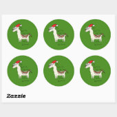 Llama Cute Funny Kerstfeestdag Ronde Sticker (Vel)