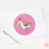 Llama Cute Funny Kerstfeestdag Ronde Sticker (Envelop)