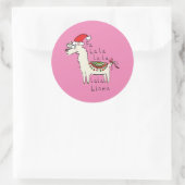 Llama Cute Funny Kerstfeestdag Ronde Sticker (Tas)