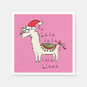 Llama Cute Funny Kerstfeestdag Servet