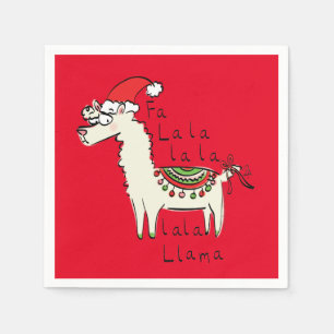 Llama Cute Funny Kerstfeestdag Servet