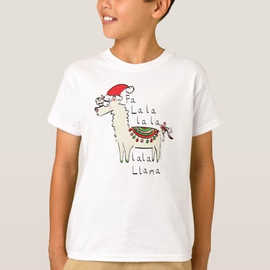 Llama Cute Funny Kerstfeestdag T-shirt (Voorkant)