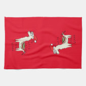 Llama Cute Funny Kerstfeestdag Theedoek (Horizontaal)