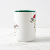 Llama Cute Funny Kerstfeestdag Tweekleurige Koffiemok (Center)