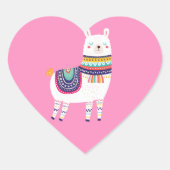 Llama Cute Hart Sticker (Voorkant)