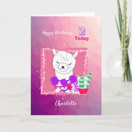 Llama Cute Personalized Kaart (Voorkant)