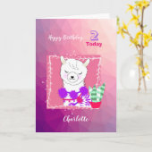 Llama Cute Personalized Kaart (Gele Bloem)