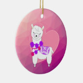 Llama Cute Personalized Keramisch Ornament (Rechts)
