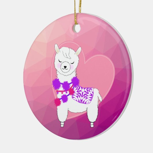 Llama Cute Personalized Keramisch Ornament (Links)