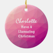 Llama Cute Personalized Keramisch Ornament (Achterkant)