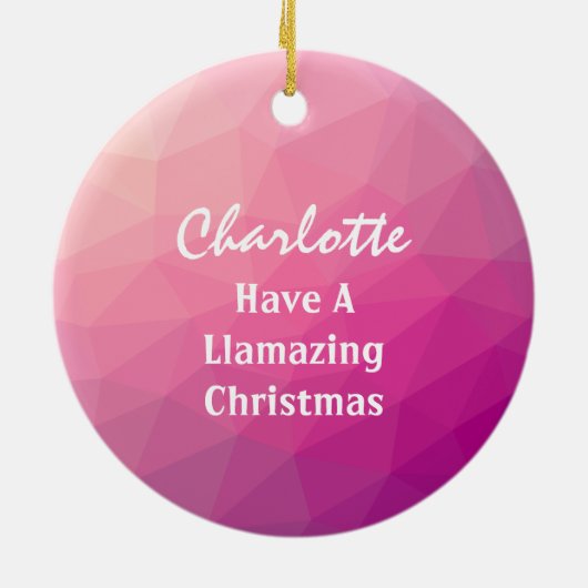 Llama Cute Personalized Keramisch Ornament (Achterkant)