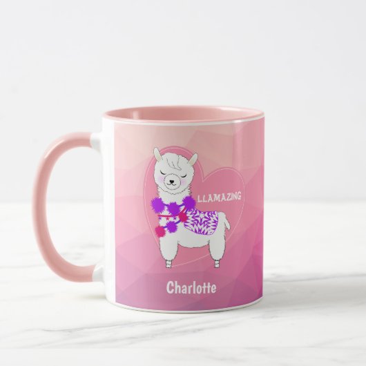 Llama Cute Personalized Mok (Links)