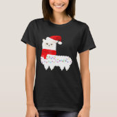 llama Cute Santa Alpaca - kerstlicht T-shirt (Voorkant)