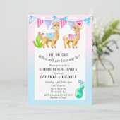 Llama Cute Waterverf Gender Reopenbaarmakingsfeest Kaart (Staand voorkant)