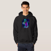 Llama Cyborg Robot Llama Cool Artistic Retro Alpac Hoodie (Voorkant volledig)