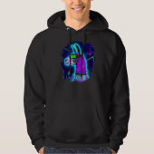 Llama Cyborg Robot Llama Cool Artistic Retro Alpac Hoodie (Voorkant)