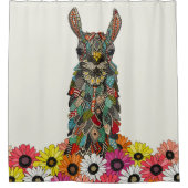 llama daisy love chalk douchegordijn (Voorkant)