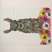 llama daisy love chalk sherpa deken (Voorkant (horizontaal))