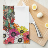 llama daisy love white theedoek (Quarter Fold)