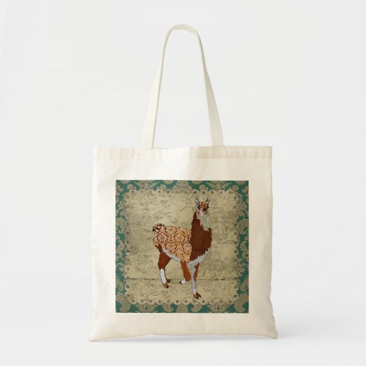 Llama Damask Bag Tote Bag (Voorkant)
