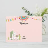 Llama Dank je kaart Douche Fiesta Cactus Mexicaans (Staand voorkant)