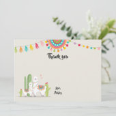 Llama Dank je kaart Douche Fiesta Cactus Mexicaans (Staand voorkant)